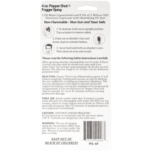 Pepper Shot 4 oz Pepper Spray 1.2% Major Capsaicinoids - Image 5