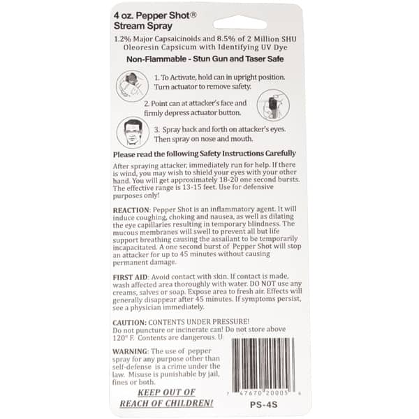 Pepper Shot 4 oz Pepper Spray 1.2% Major Capsaicinoids - Image 14